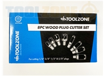 Toolzone 8Pc Wood Plug Cutters In Wood Box